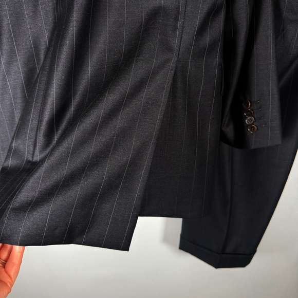 Ermenegildo Zegna Trofeo Charcoal Pinstripe Suit Set Mens Size IT 54 R US 44 R - Picture 7 of 16
